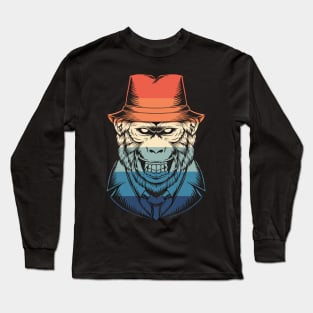 Retro Gorilla Detective Long Sleeve T-Shirt